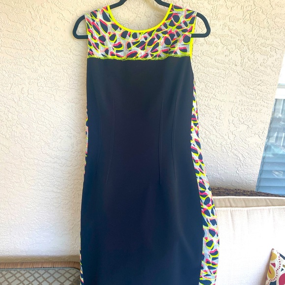 Ellie Tahari Black with Fluorescent Accent Colors - Picture 2 of 6